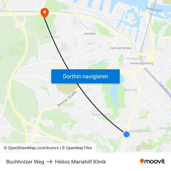 Buchholzer Weg to Helios Mariahilf Klinik map