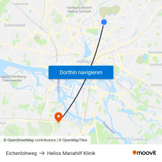 Eichenlohweg to Helios Mariahilf Klinik map