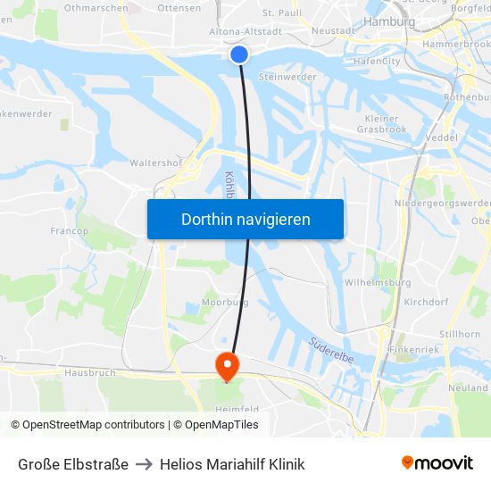 Große Elbstraße to Helios Mariahilf Klinik map