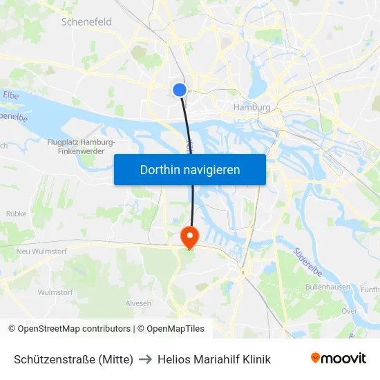 Schützenstraße (Mitte) to Helios Mariahilf Klinik map