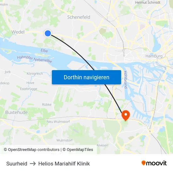 Suurheid to Helios Mariahilf Klinik map