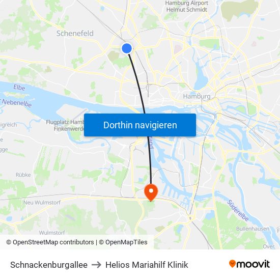 Schnackenburgallee to Helios Mariahilf Klinik map