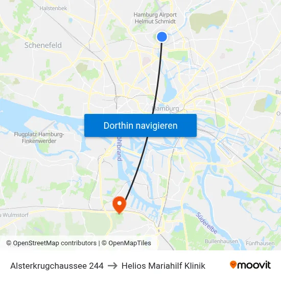 Alsterkrugchaussee 244 to Helios Mariahilf Klinik map