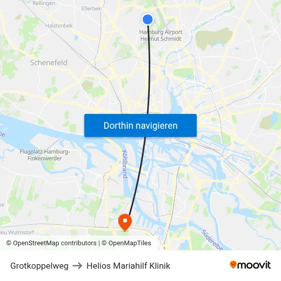 Grotkoppelweg to Helios Mariahilf Klinik map