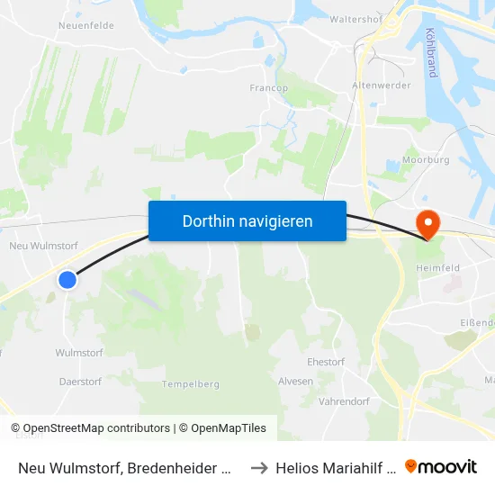 Neu Wulmstorf, Bredenheider Weg (Süd) to Helios Mariahilf Klinik map