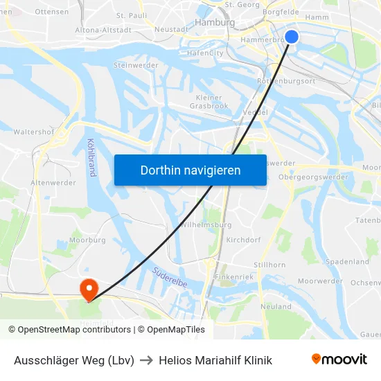 Ausschläger Weg (Lbv) to Helios Mariahilf Klinik map