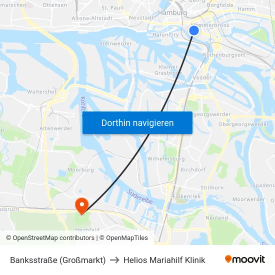 Banksstraße (Großmarkt) to Helios Mariahilf Klinik map