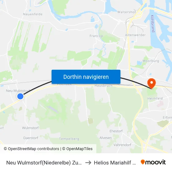 Neu Wulmstorf(Niederelbe) Zur Heide to Helios Mariahilf Klinik map
