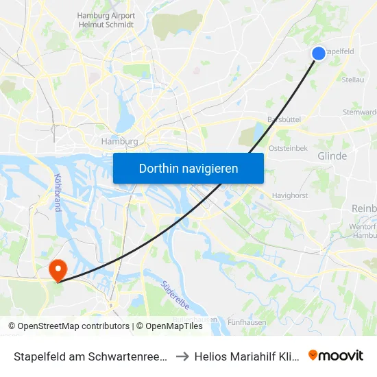 Stapelfeld am Schwartenreeten to Helios Mariahilf Klinik map