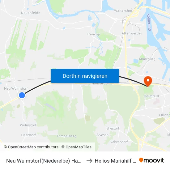 Neu Wulmstorf(Niederelbe) Hauptstraße to Helios Mariahilf Klinik map