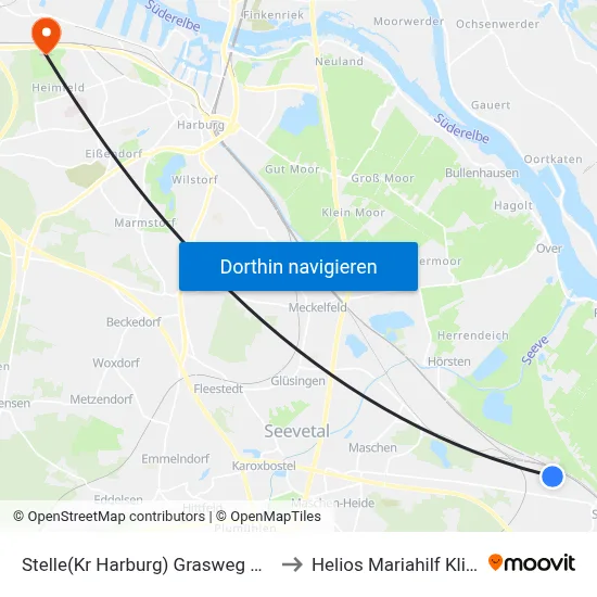 Stelle(Kr Harburg) Grasweg Nr. 5 to Helios Mariahilf Klinik map