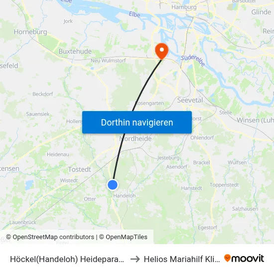 Höckel(Handeloh) Heideparadies to Helios Mariahilf Klinik map