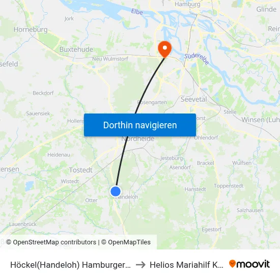 Höckel(Handeloh) Hamburger Berg to Helios Mariahilf Klinik map