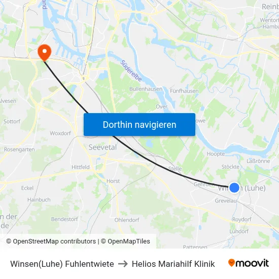 Winsen(Luhe) Fuhlentwiete to Helios Mariahilf Klinik map