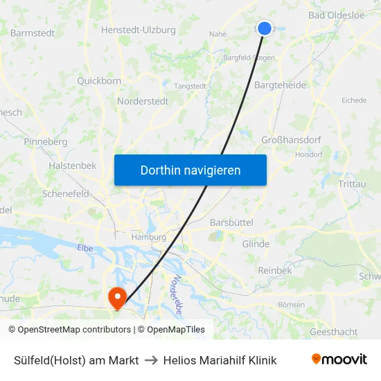Sülfeld(Holst) am Markt to Helios Mariahilf Klinik map