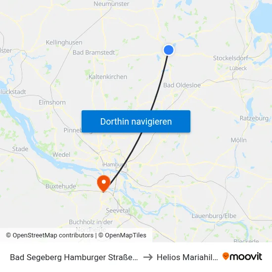Bad Segeberg Hamburger Straße/Möbel Kraft to Helios Mariahilf Klinik map