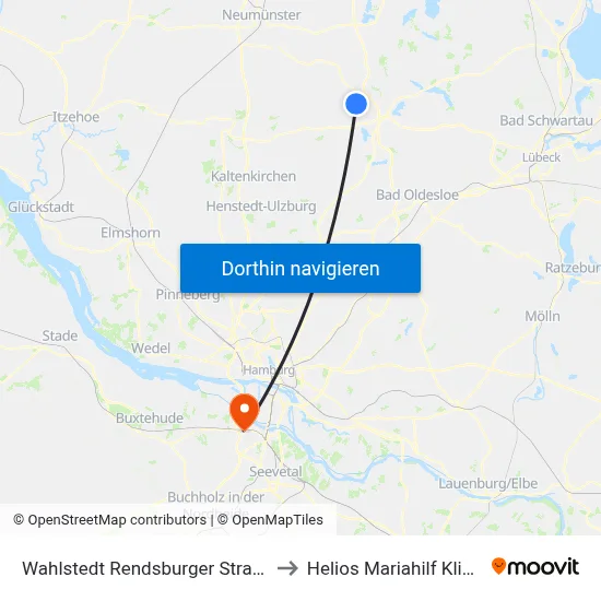 Wahlstedt Rendsburger Straße to Helios Mariahilf Klinik map