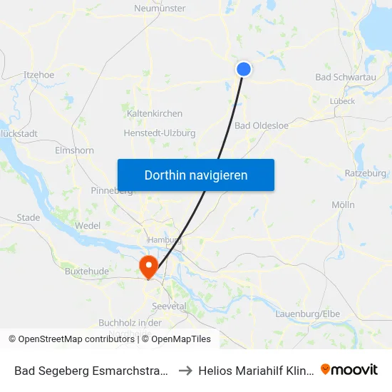Bad Segeberg Esmarchstraße to Helios Mariahilf Klinik map