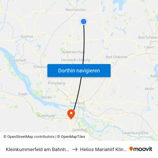 Kleinkummerfeld am Bahnhof to Helios Mariahilf Klinik map