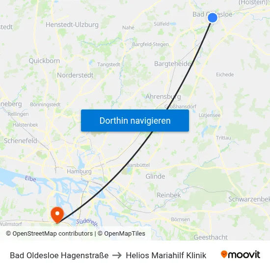 Bad Oldesloe Hagenstraße to Helios Mariahilf Klinik map