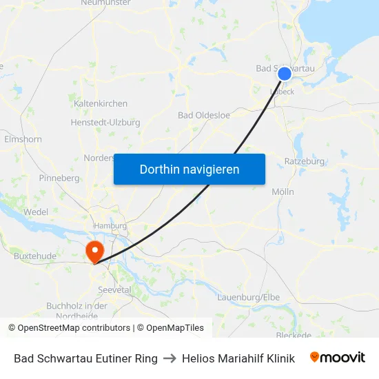 Bad Schwartau Eutiner Ring to Helios Mariahilf Klinik map