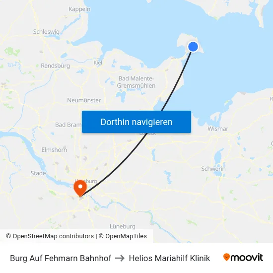 Burg Auf Fehmarn Bahnhof to Helios Mariahilf Klinik map