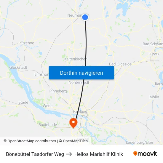 Bönebüttel Tasdorfer Weg to Helios Mariahilf Klinik map