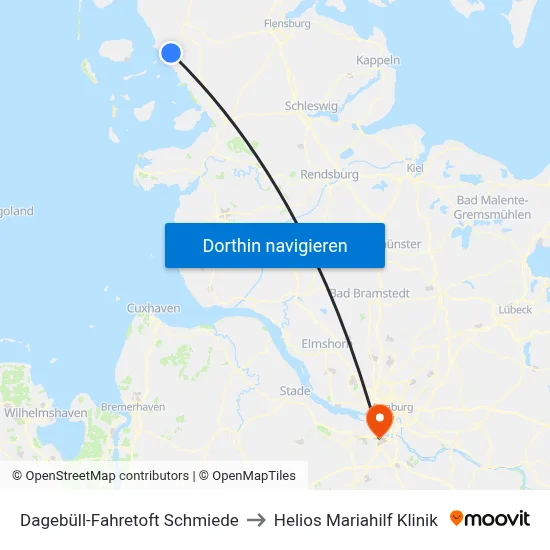Dagebüll-Fahretoft Schmiede to Helios Mariahilf Klinik map