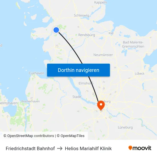 Friedrichstadt Bahnhof to Helios Mariahilf Klinik map