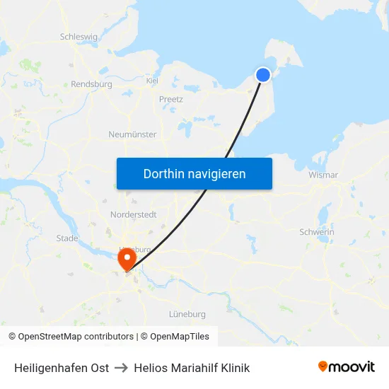 Heiligenhafen Ost to Helios Mariahilf Klinik map