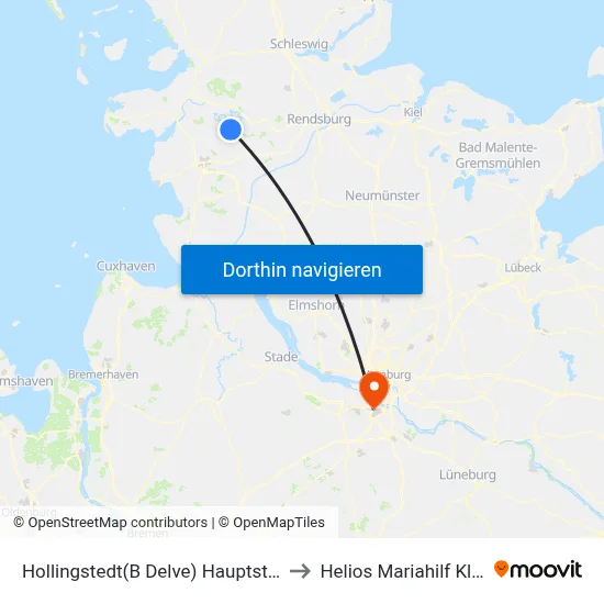 Hollingstedt(B Delve) Hauptstraße to Helios Mariahilf Klinik map