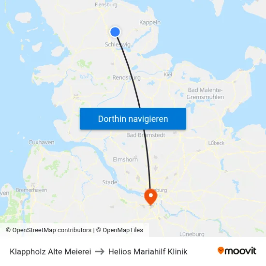 Klappholz Alte Meierei to Helios Mariahilf Klinik map