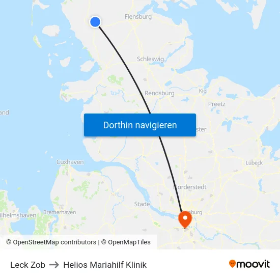 Leck Zob to Helios Mariahilf Klinik map