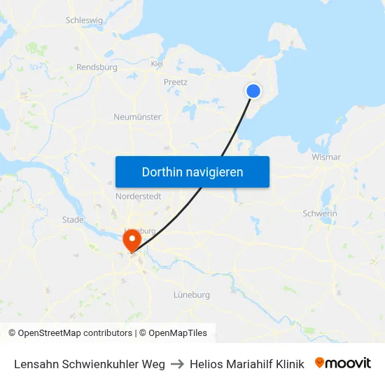 Lensahn Schwienkuhler Weg to Helios Mariahilf Klinik map