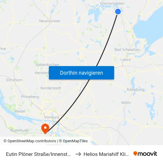 Eutin Plöner Straße/Innenstadt to Helios Mariahilf Klinik map