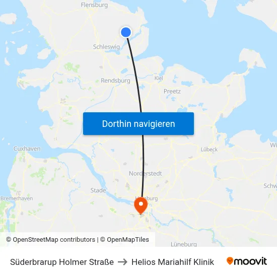 Süderbrarup Holmer Straße to Helios Mariahilf Klinik map