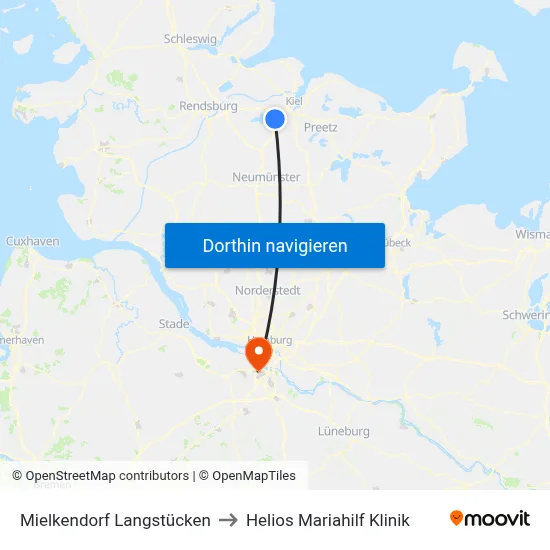 Mielkendorf Langstücken to Helios Mariahilf Klinik map