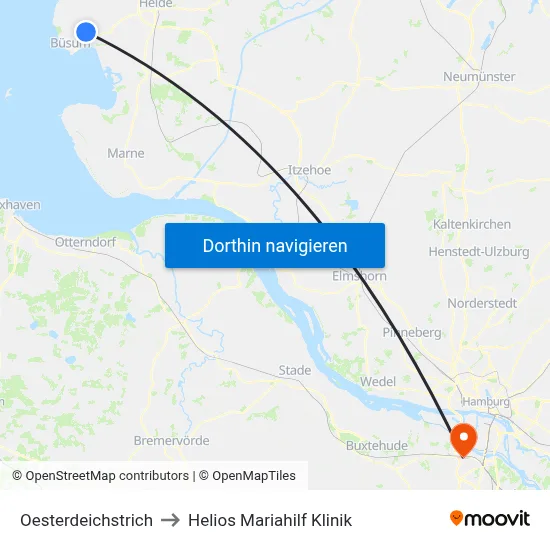 Oesterdeichstrich to Helios Mariahilf Klinik map