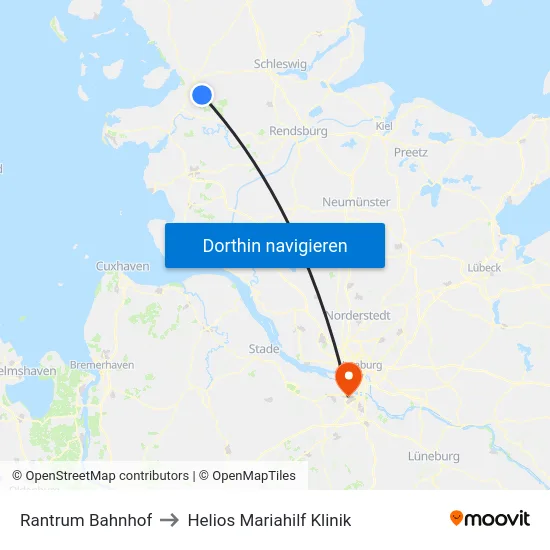 Rantrum Bahnhof to Helios Mariahilf Klinik map