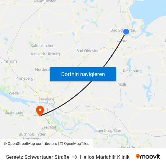Sereetz Schwartauer Straße to Helios Mariahilf Klinik map