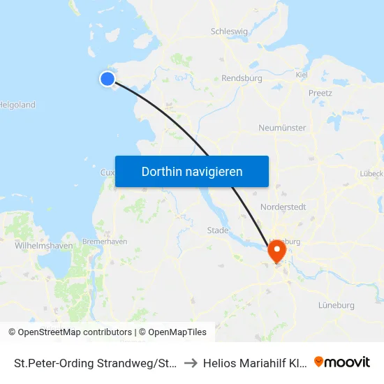 St.Peter-Ording Strandweg/Strand to Helios Mariahilf Klinik map