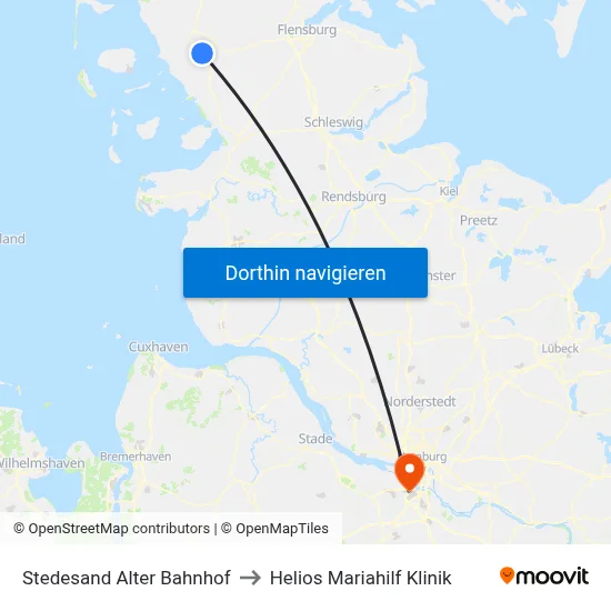 Stedesand Alter Bahnhof to Helios Mariahilf Klinik map