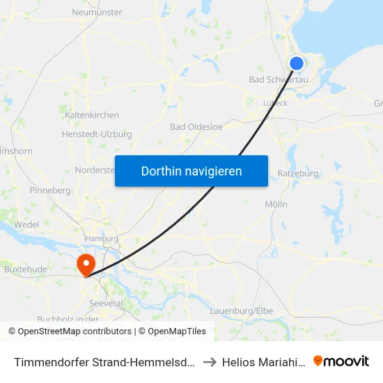 Timmendorfer Strand-Hemmelsdorf Seestraße to Helios Mariahilf Klinik map