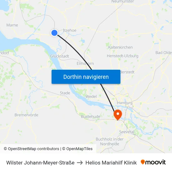 Wilster Johann-Meyer-Straße to Helios Mariahilf Klinik map
