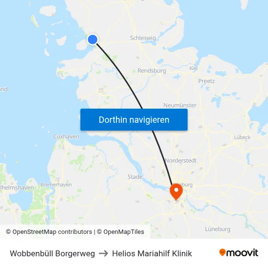 Wobbenbüll Borgerweg to Helios Mariahilf Klinik map