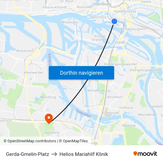 Gerda-Gmelin-Platz to Helios Mariahilf Klinik map