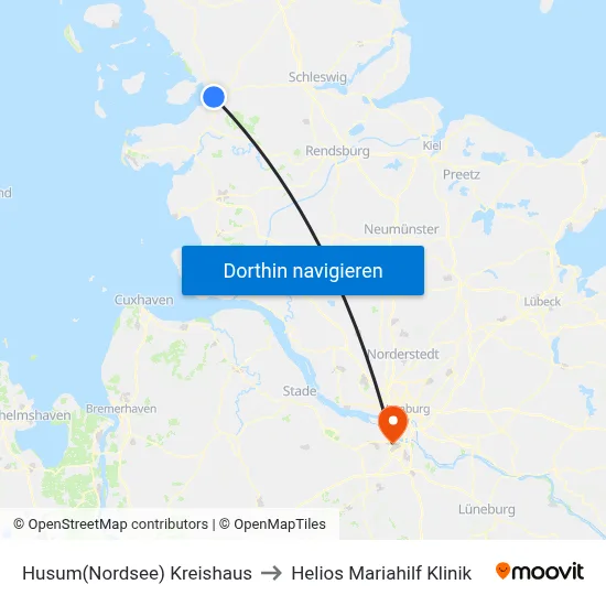 Husum(Nordsee) Kreishaus to Helios Mariahilf Klinik map