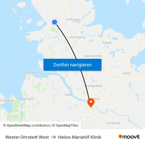 Wester-Ohrstedt West to Helios Mariahilf Klinik map