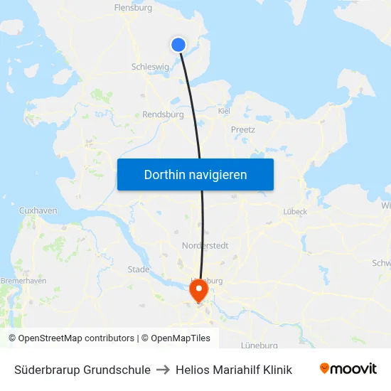 Süderbrarup Grundschule to Helios Mariahilf Klinik map