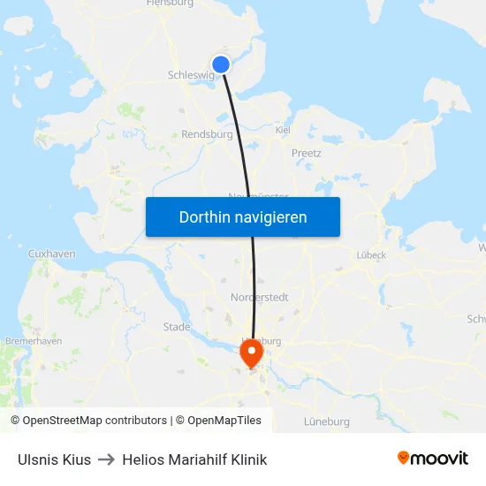 Ulsnis Kius to Helios Mariahilf Klinik map